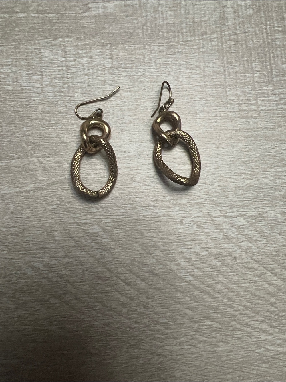 Gold Textured Loop Drop Earrings - Women Jewelry